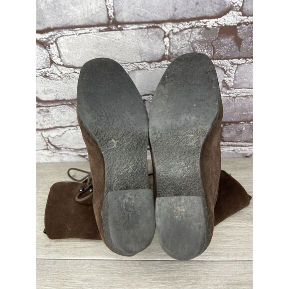 Aquatalia Marvin K Brown Suede Lace Up Block Heel Combat Boots Women 36EU/6M US - Picture 6 of 16